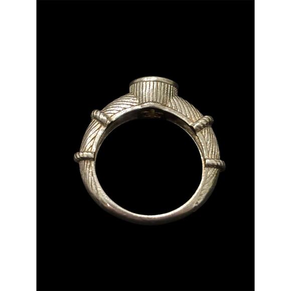 Judith Ripka Sterling Silver Solitaire Citrine Textured Ring Sz 6 November 925 - Picture 4 of 8